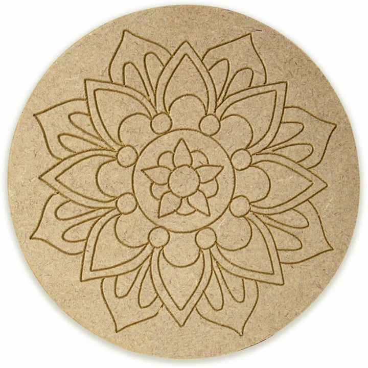 Ready to Paint MDF Engraved Mandala Base - 1110
