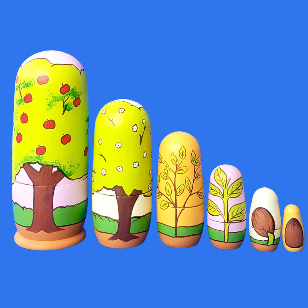 Buy Life Cycle Of A Tree Wooden Dolls - Set of 6 Online On Zwende