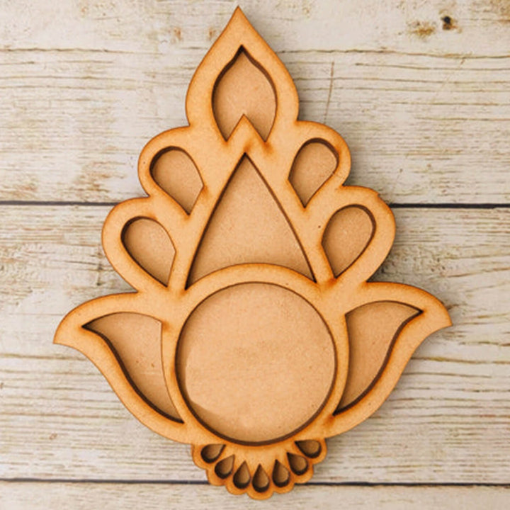 Ready to Paint MDF Floral Paisley Tealight Holder - TI139