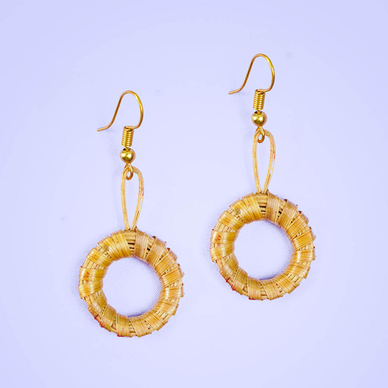 Hollow Round Bamboo Earrings