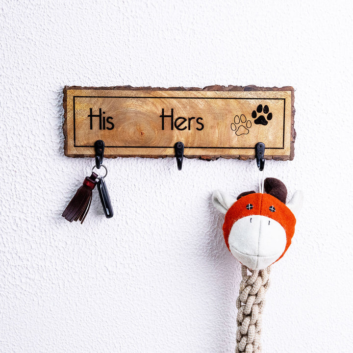 "His Her" Key Holder with Paw Prints