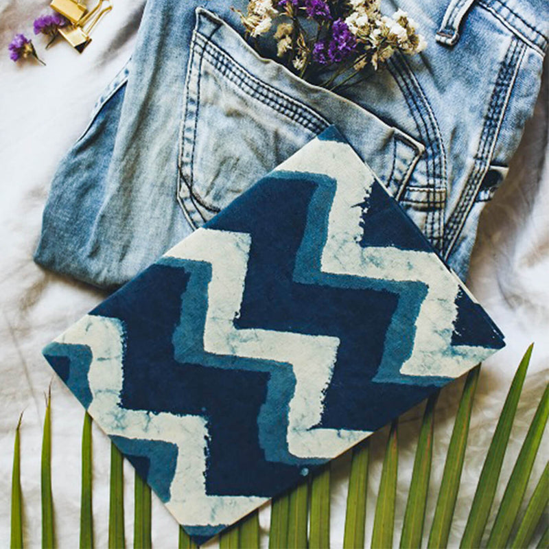 Indigo Chevron A5 Journal