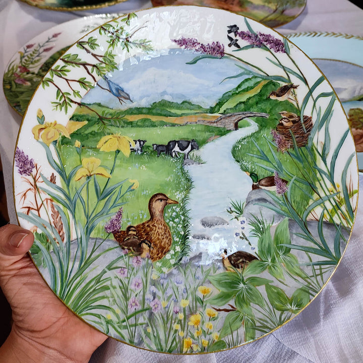 Vintage Ceramic Wall Plate - Ducks