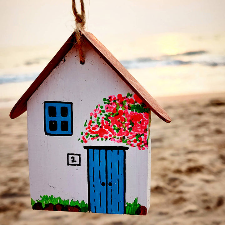 Handmade Wooden House Shaped Wall Hanging