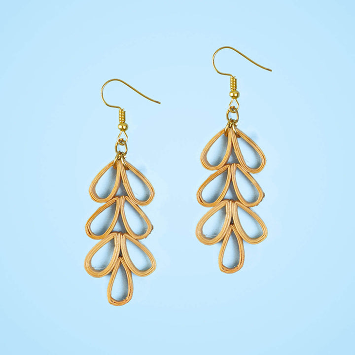 Grape-Shaped Handcrafted Bamboo Earrings