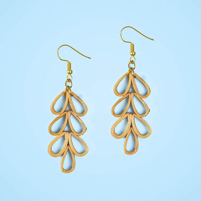 Grape-Shaped Handcrafted Bamboo Earrings