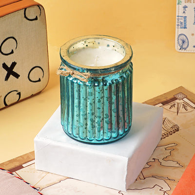 Handcrafted Metallic Magic Scented Candle - Blue
