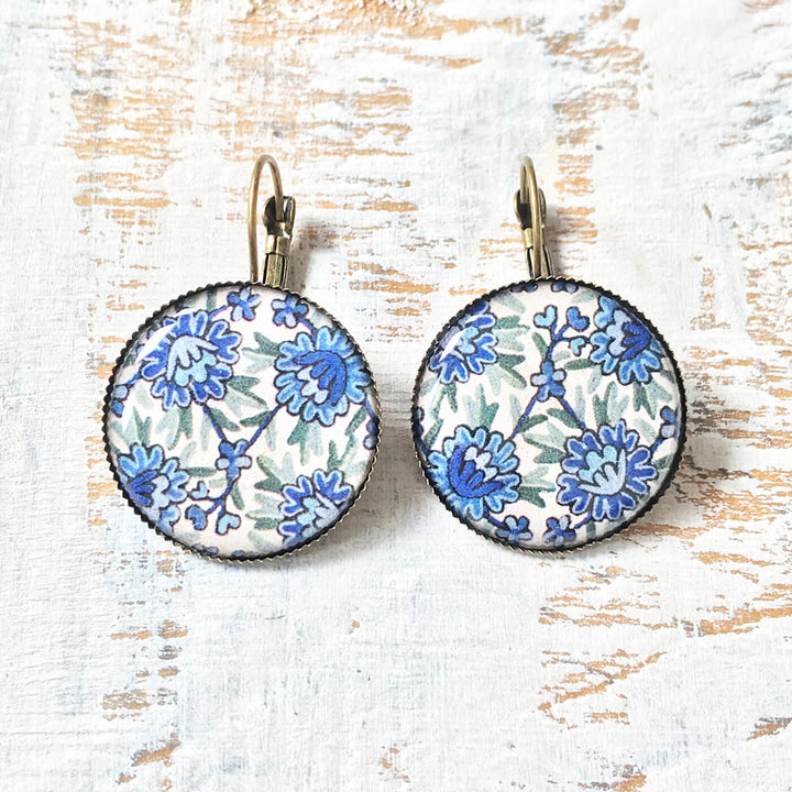 Blue Kashida Painted Earring