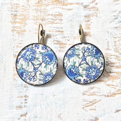 Blue Kashida Painted Earring