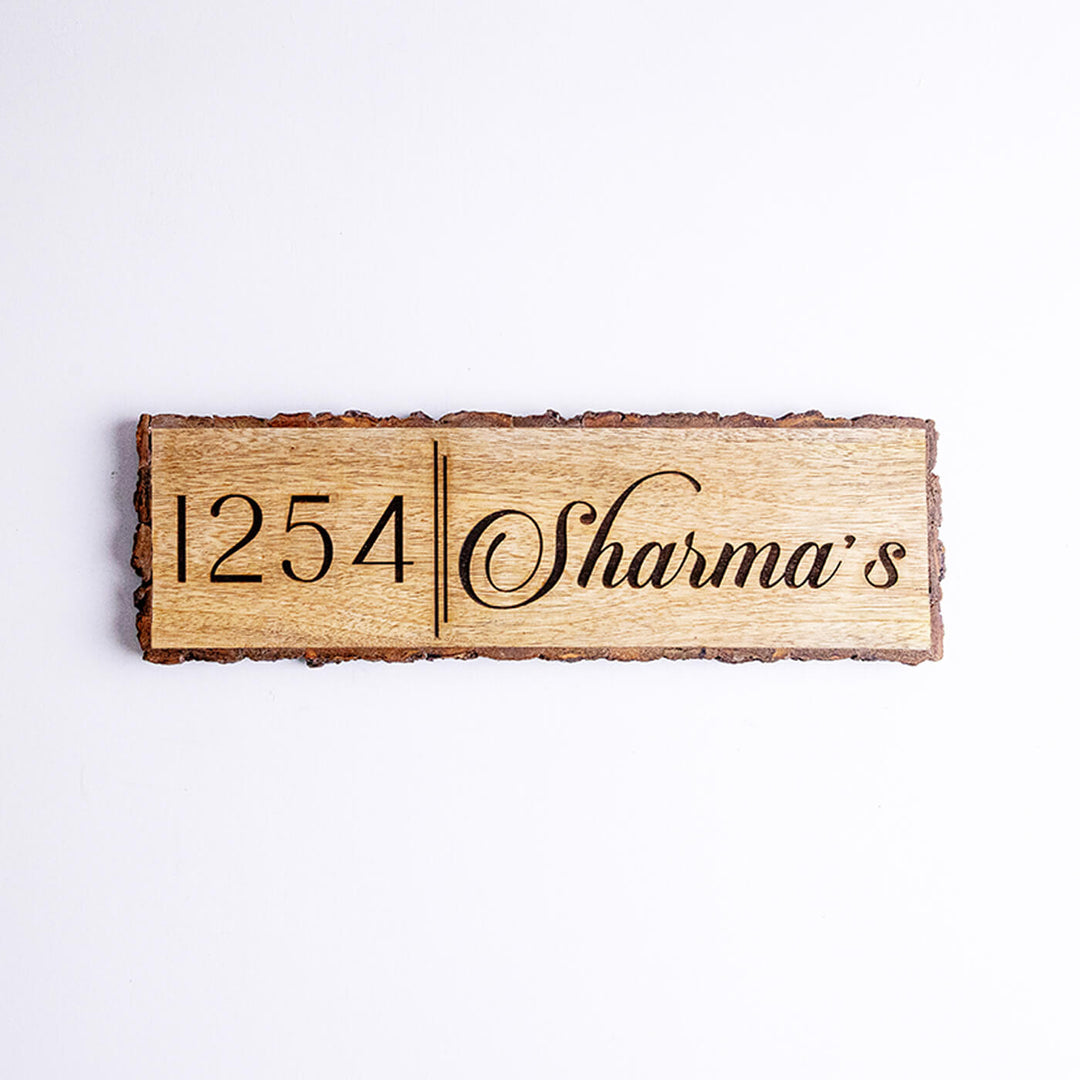 Handcrafted Mango Wood Personalized Name Plate For Family