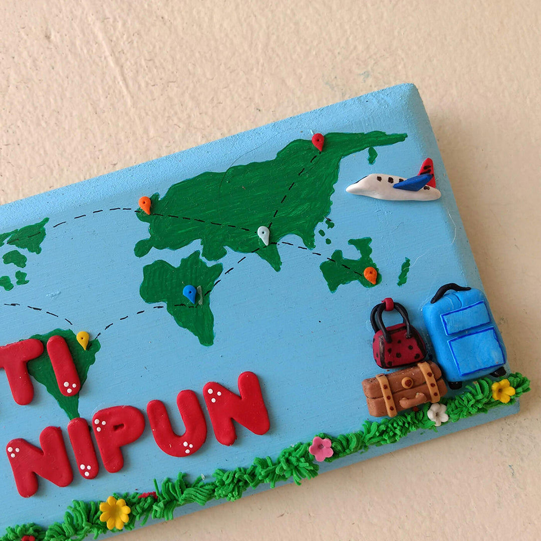 Personalised Travelling Couple Name Plate