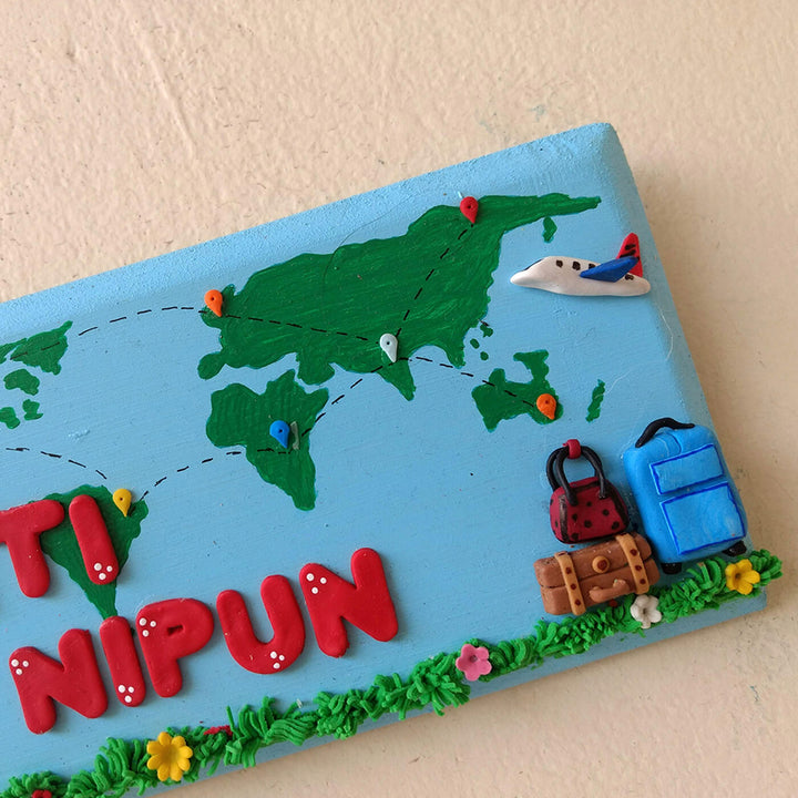 Personalised Travelling Couple Name Plate