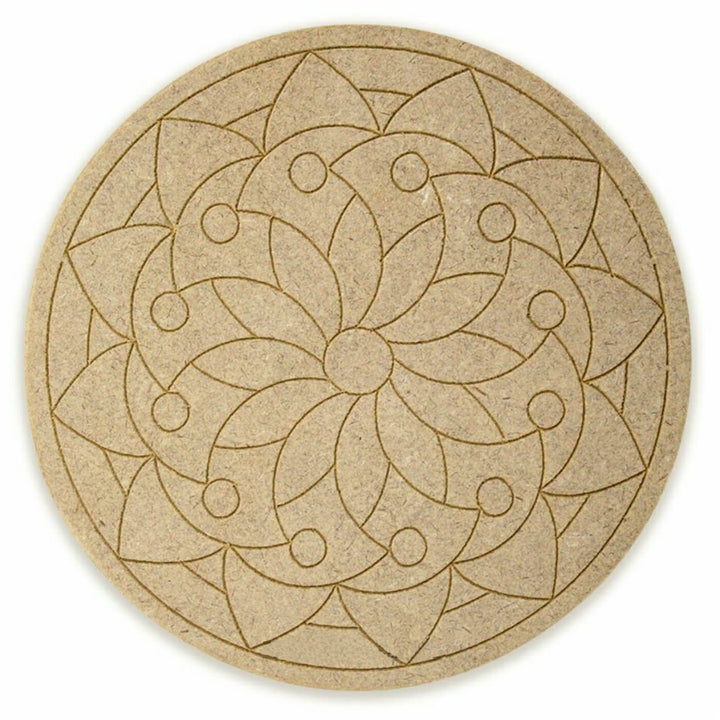 Ready to Paint MDF Engraved Mandala Base - 1113