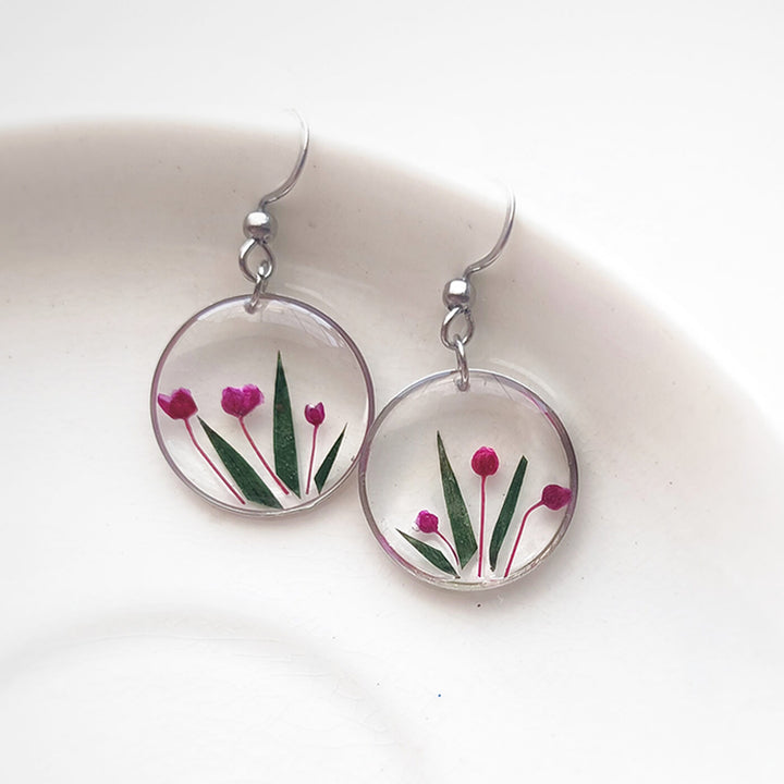Spellbound Preserved Flower Earrings - Baby's Breath - Zwende