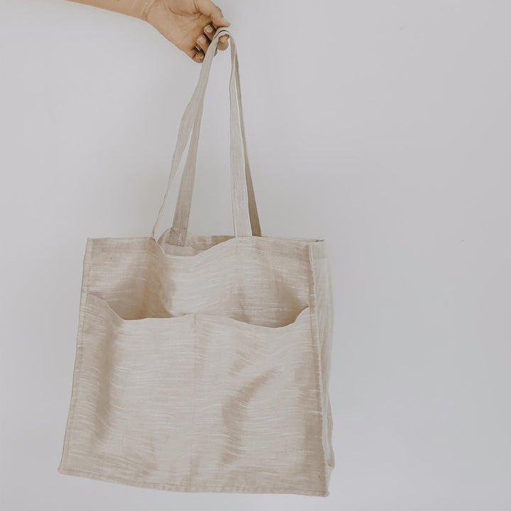 Premium Linen Tote Bag - Beige