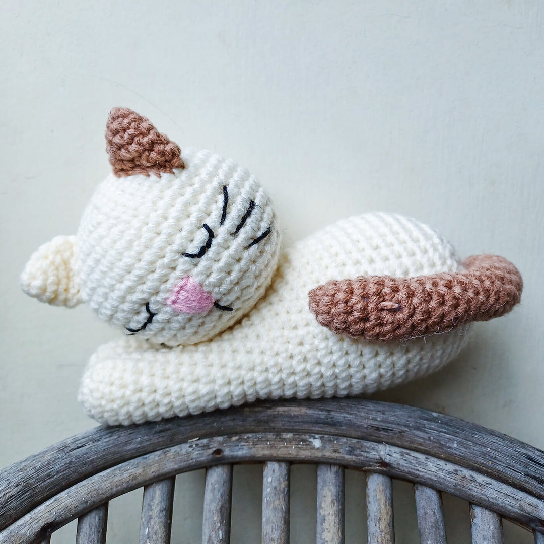 Sleeping Kitten Amigurumi Crochet Toy