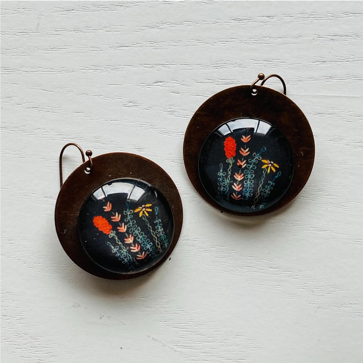 Black Kumaon Copper Earrings