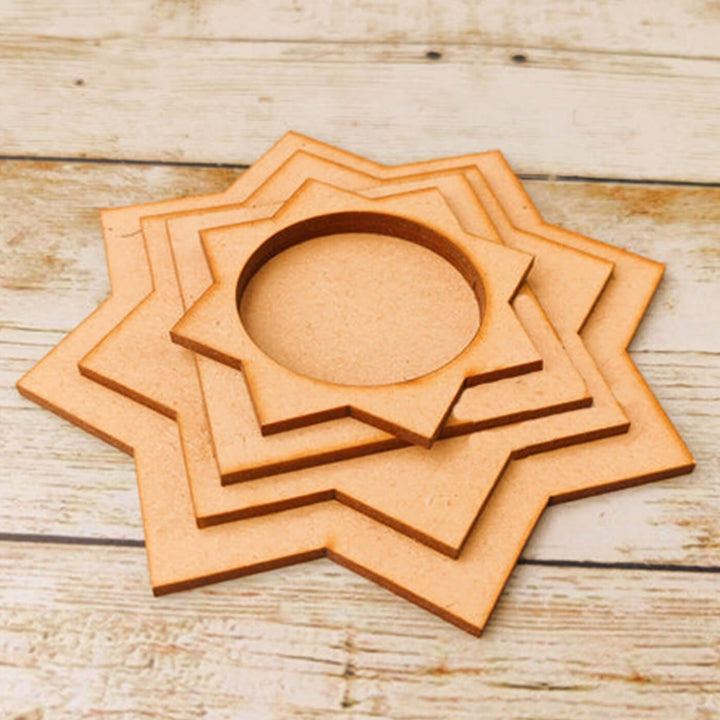 Ready to Paint MDF Shree Yantra Tealight Holder - TI135