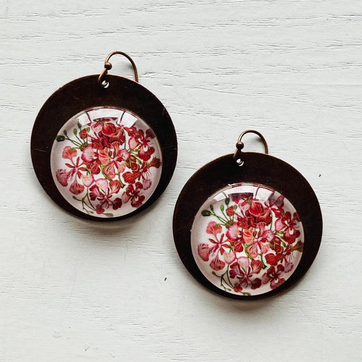 Red Gulmohar Copper Earrings