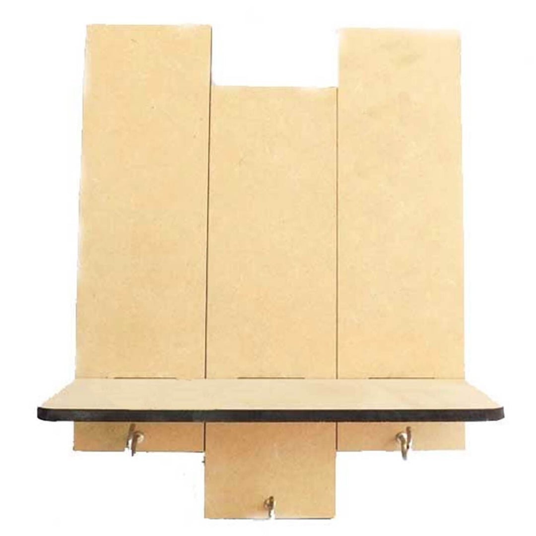 Ready to Paint MDF Key Holder - Large Planks with Shelf