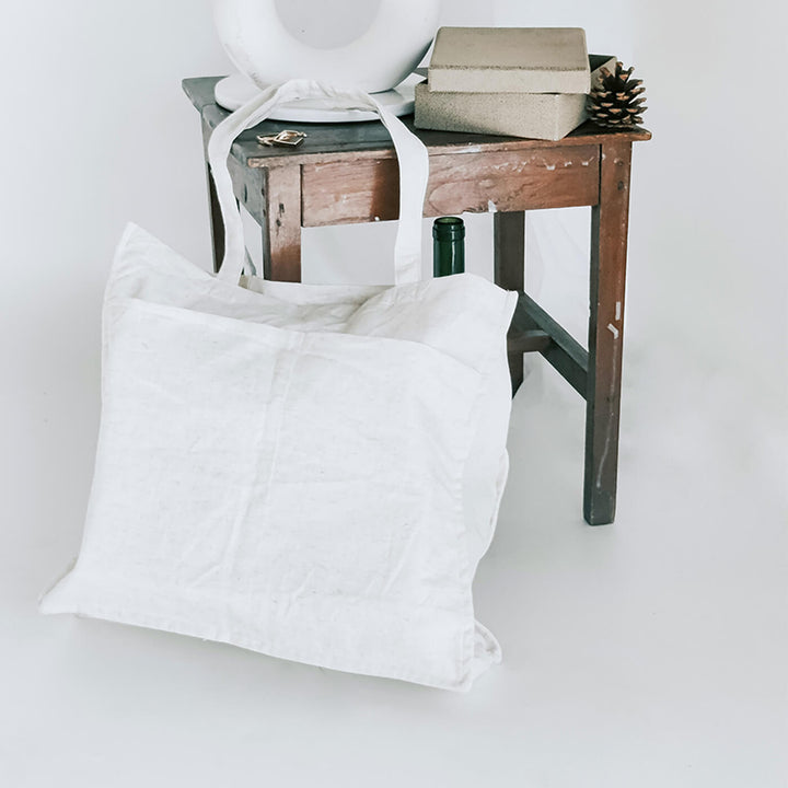 Premium Linen Tote Bag - White