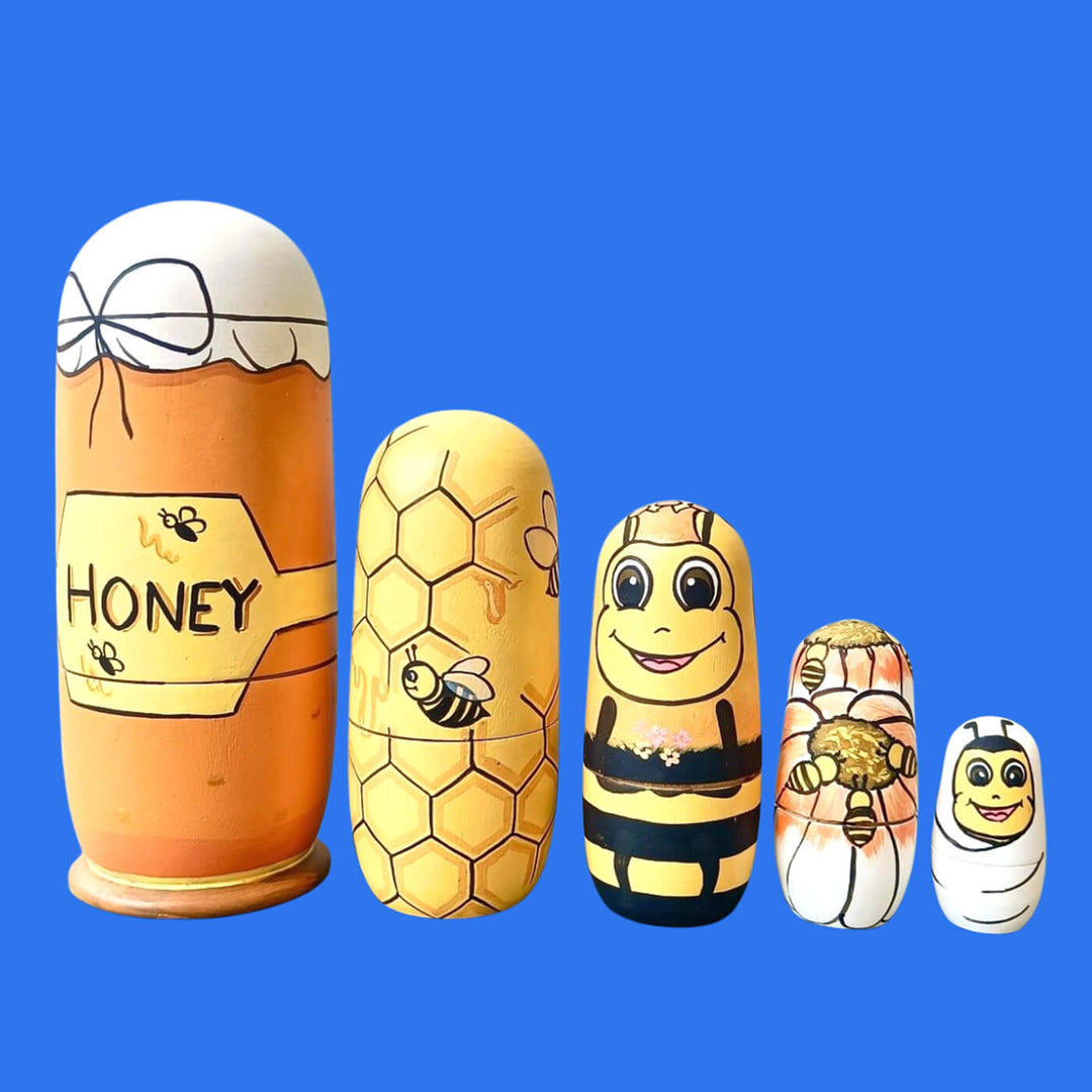 Life Cycle Of Honey Bee Wooden Dolls - Set of 5