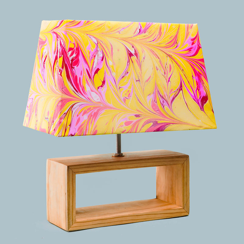 Marbled Fabric Rectangle Empire Lamp