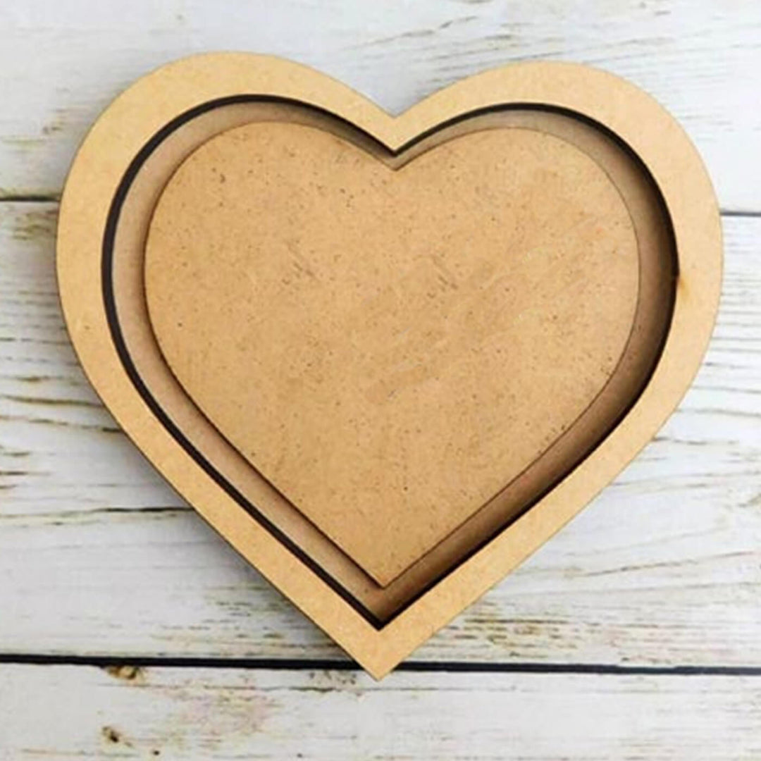 Ready to Paint MDF Fridge Magnet - Heart with Border