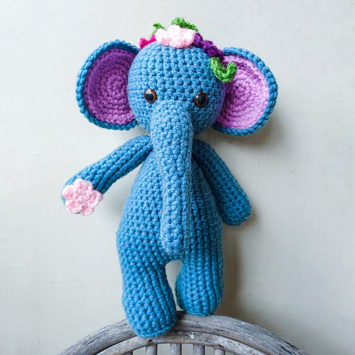 Female Elephant Amigurumi Crochet Toy