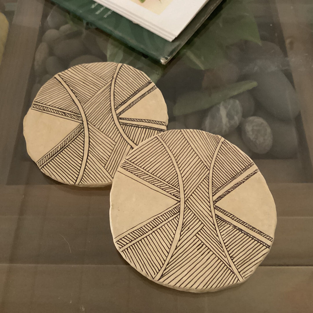 Hand-Illustrated Coasters - Intertwined Lines