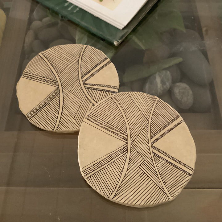 Hand-Illustrated Coasters - Intertwined Lines
