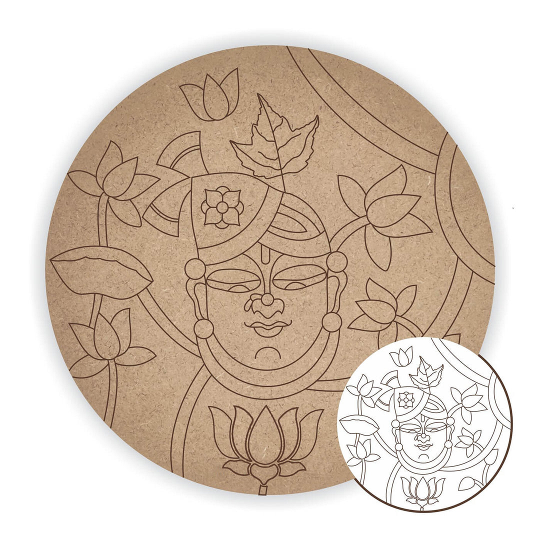 Divine Pre Marked MDF Base - Lord Krishna - 8 Inches