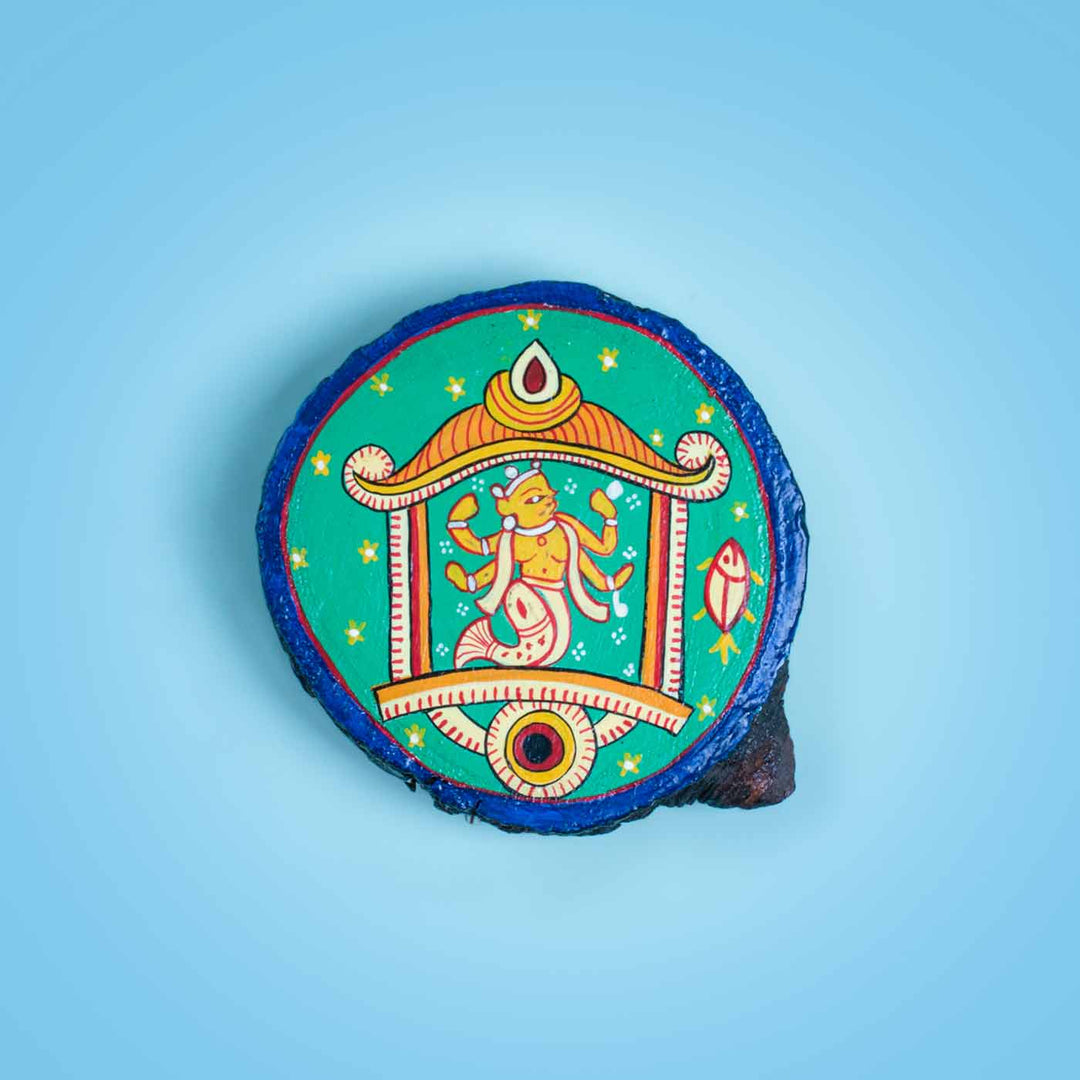 Handpainted Ganjifa Magnet - Matsya