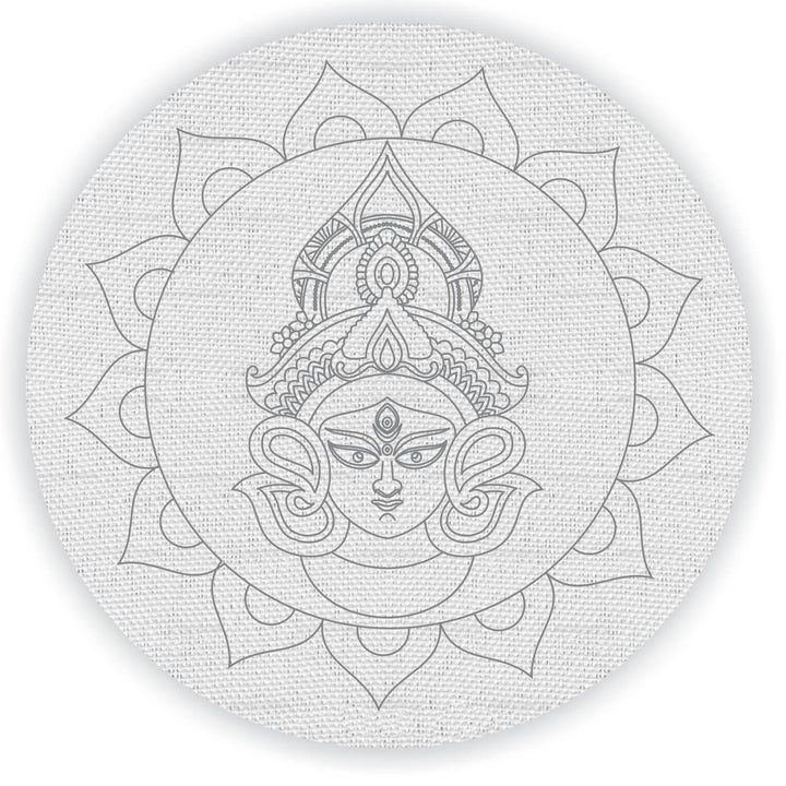 Pre Marked Canvas Base - Durga Maa Mandala - 3012