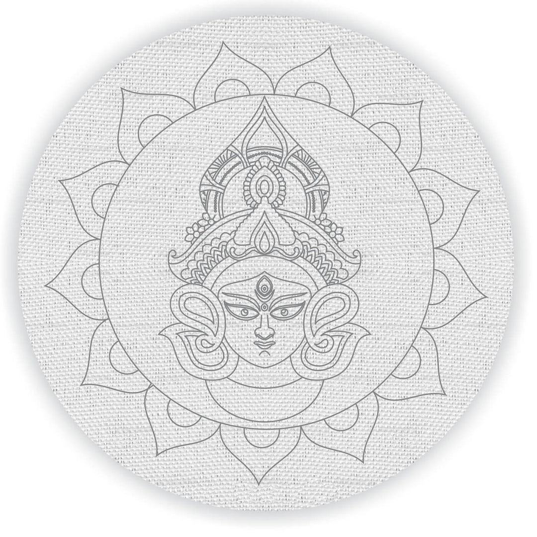 Pre Marked Canvas Base - Durga Maa Mandala - 3012