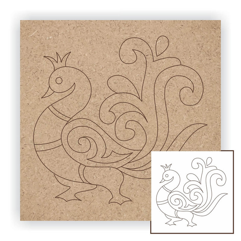 Pre Marked MDF Base - Regal Bird - 8 Inches