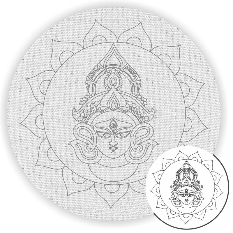 Pre Marked Canvas Base - Durga Maa Mandala - 3012