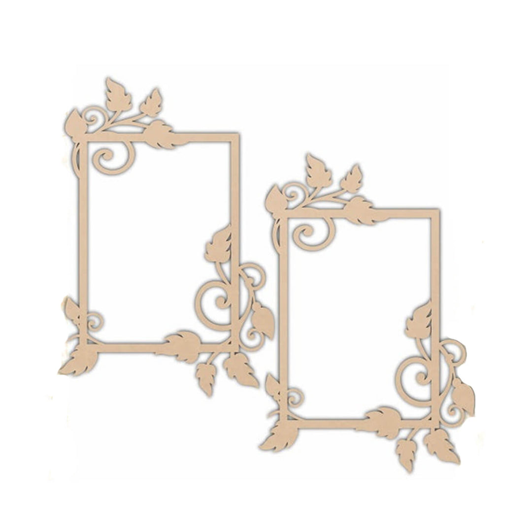 Ready to Decorate Wooden Cutouts - Leaf Rectangle Frames