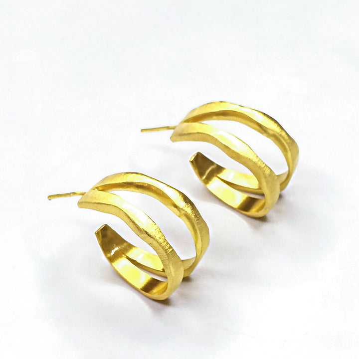 18K Gold Polished Minimal Hoops