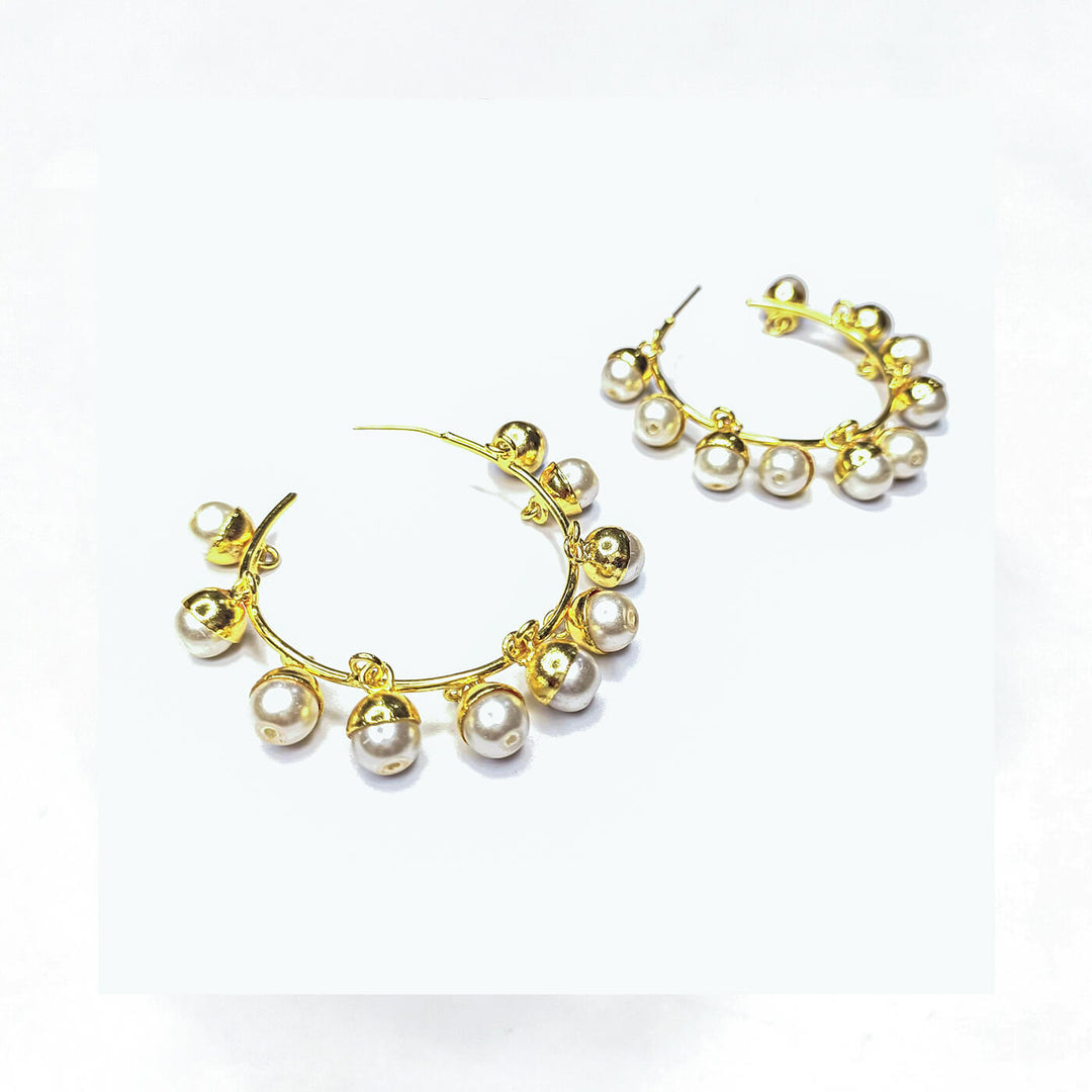 Pearl Dangler Hoops