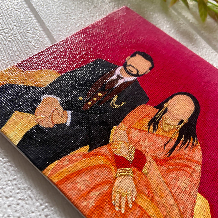 Hand Painted Personalised Couple Caricature Art