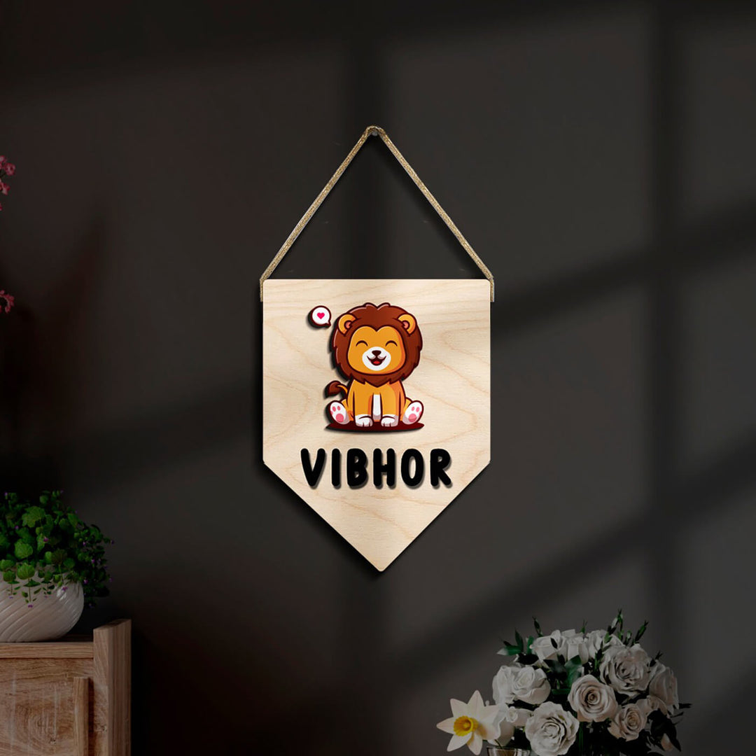 Kids Lion Themed 3D Name Plate