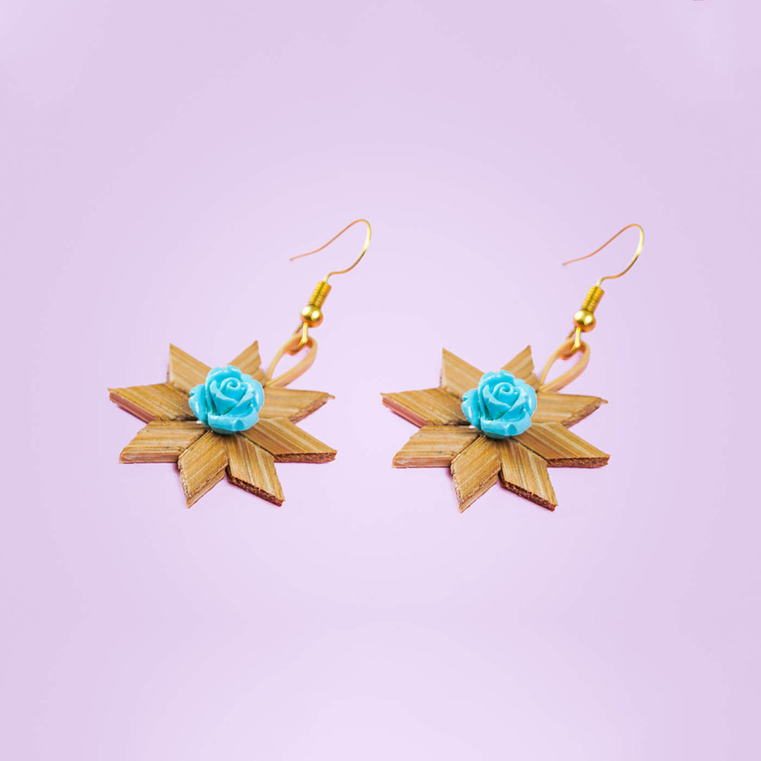 Star-Shaped Handcrafted Bamboo Earrings