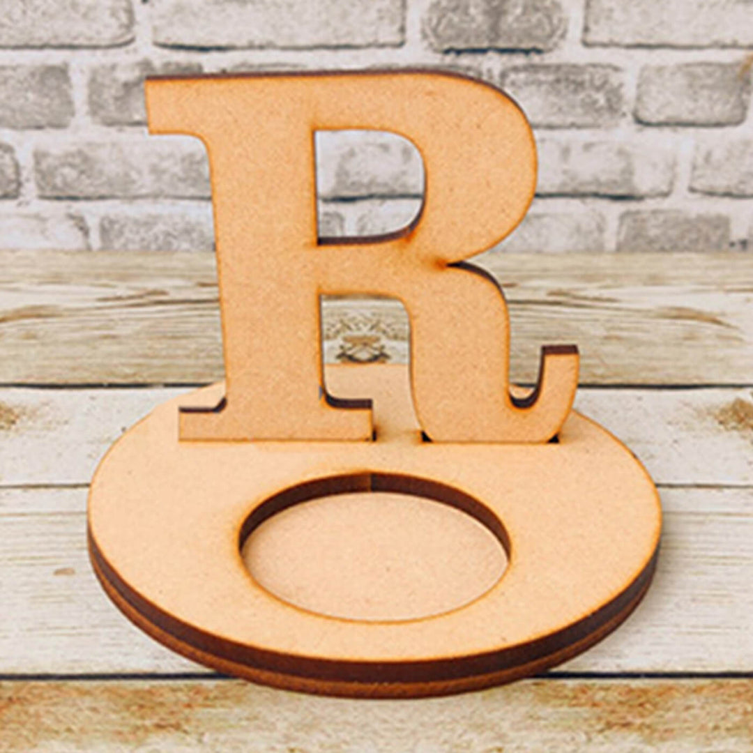 Ready to Paint MDF Monogram Tealight Holder "R" - TI126