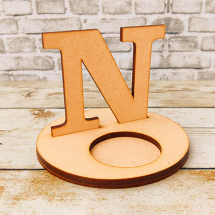 Ready to Paint MDF Monogram Tealight Holder "N" - TI129