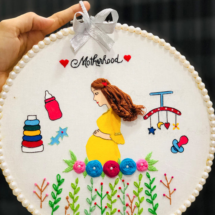 Hand Embroidered Personalized Baby Shower Hoop