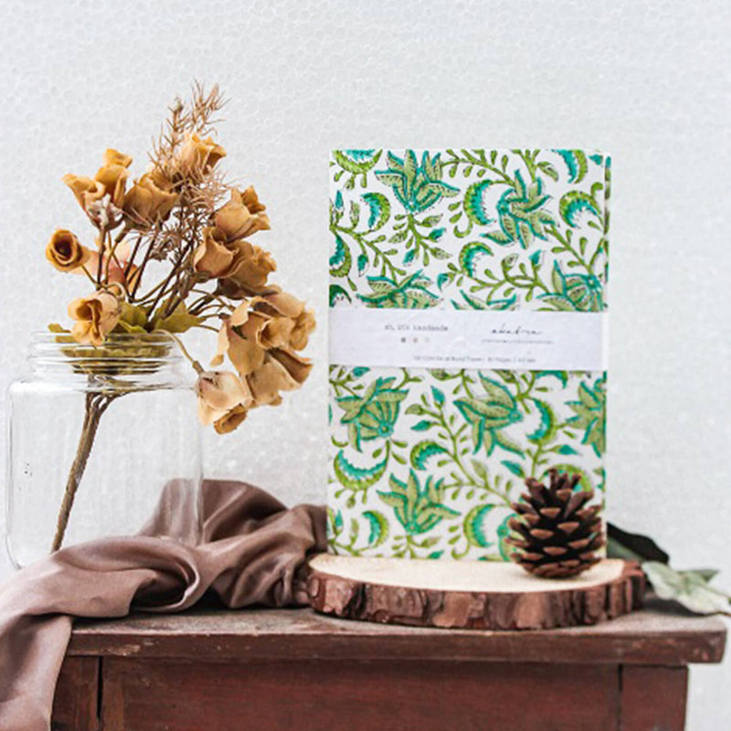 Green Leafy Floral A5 Journal