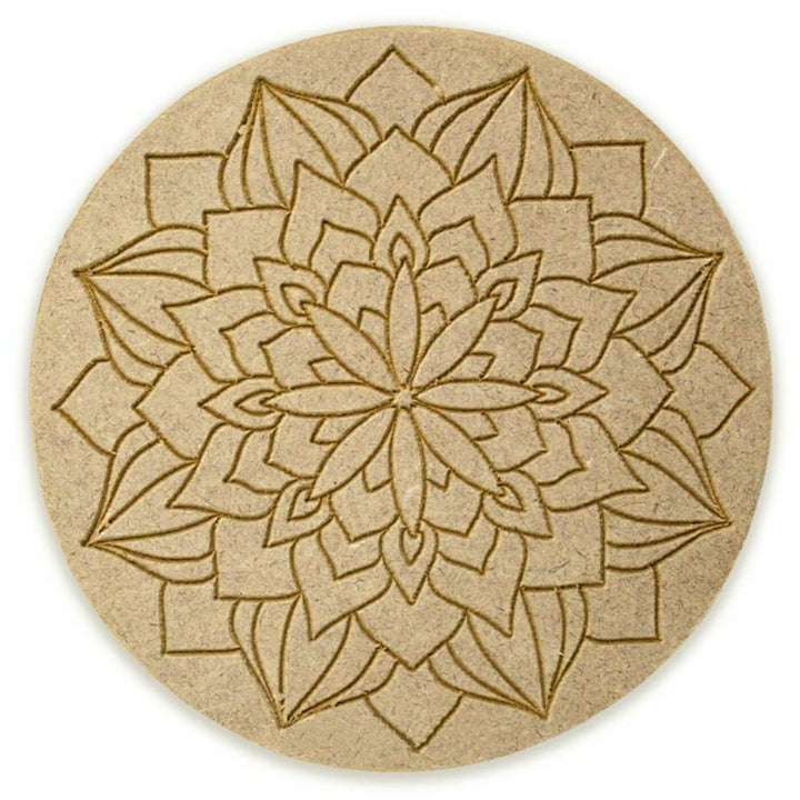 Ready to Paint MDF Engraved Mandala Base - 1107
