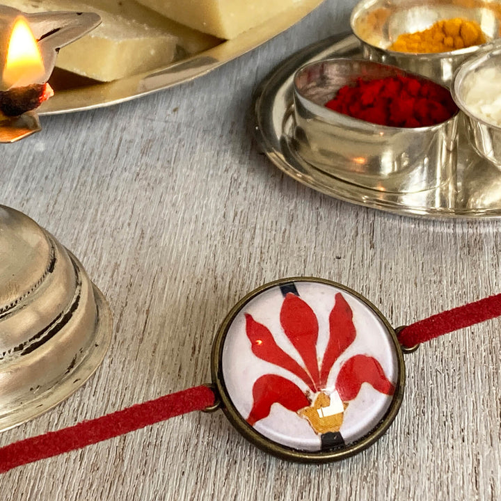 Handcrafted Folkart Rakhi With Roli Chawal