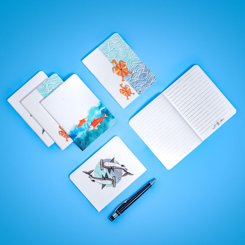 Folk Art Notebooks Set - Ocean Series